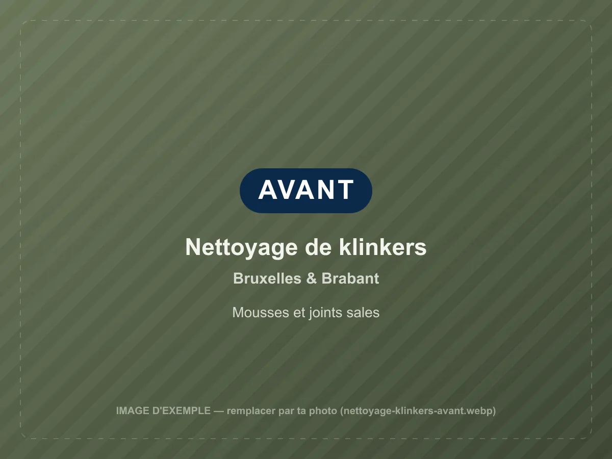 Nettoyage de klinkers avant nettoyage à Bruxelles & Brabant