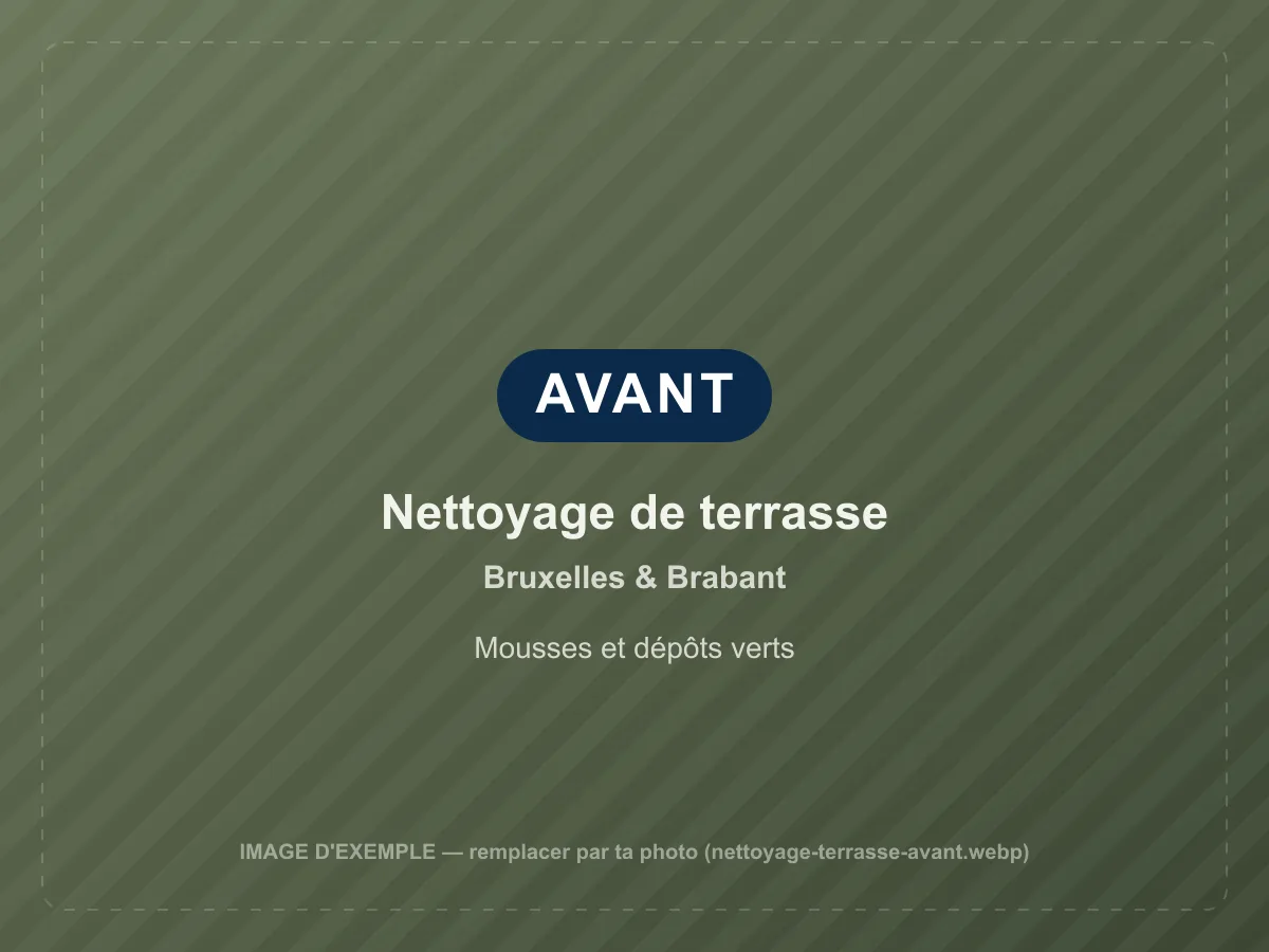 Nettoyage de terrasse avant nettoyage à Bruxelles & Brabant