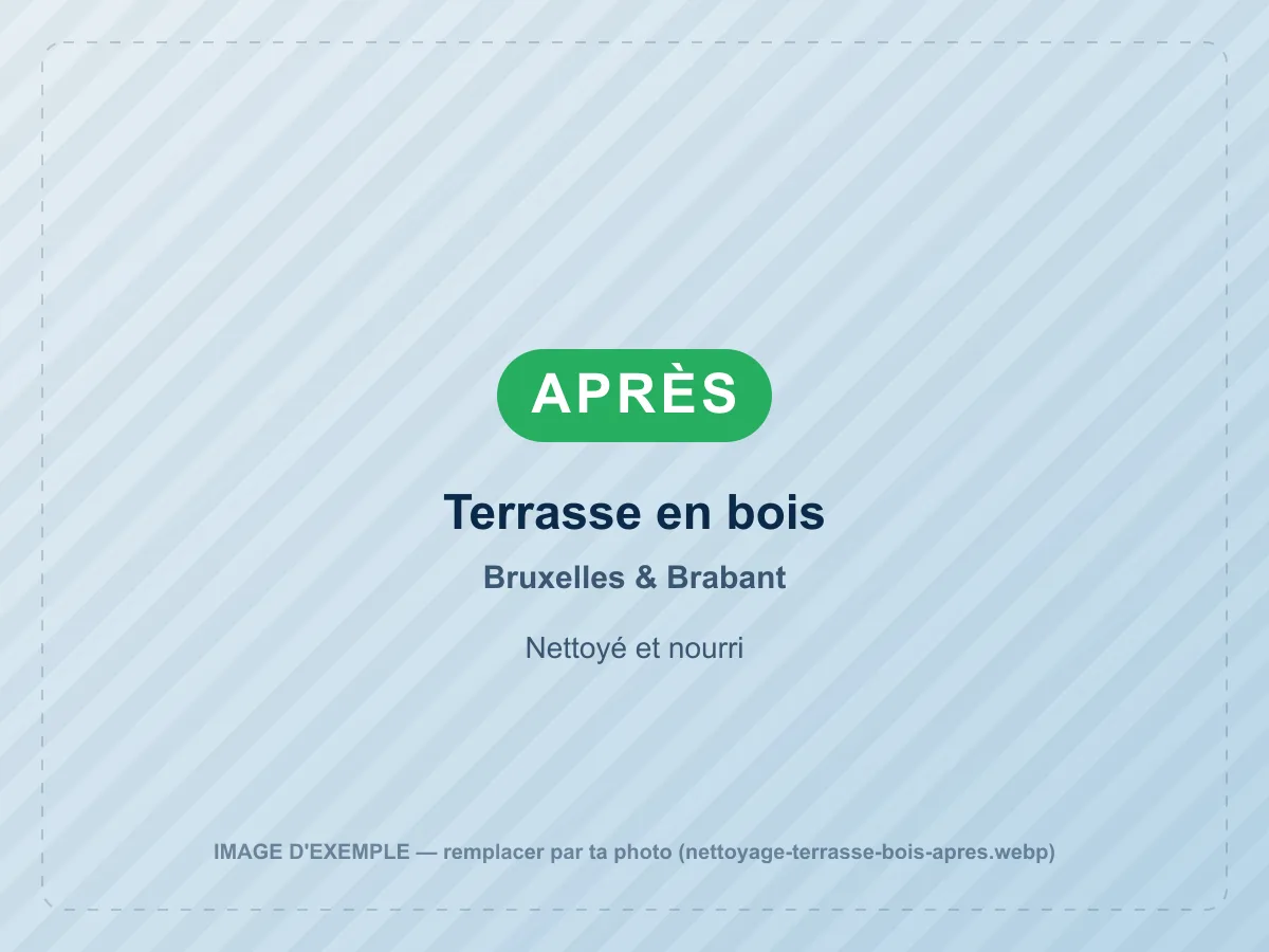 Terrasse en bois après nettoyage haute pression à Bruxelles & Brabant