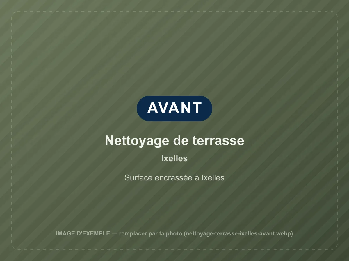 Nettoyage de terrasse avant nettoyage à Ixelles