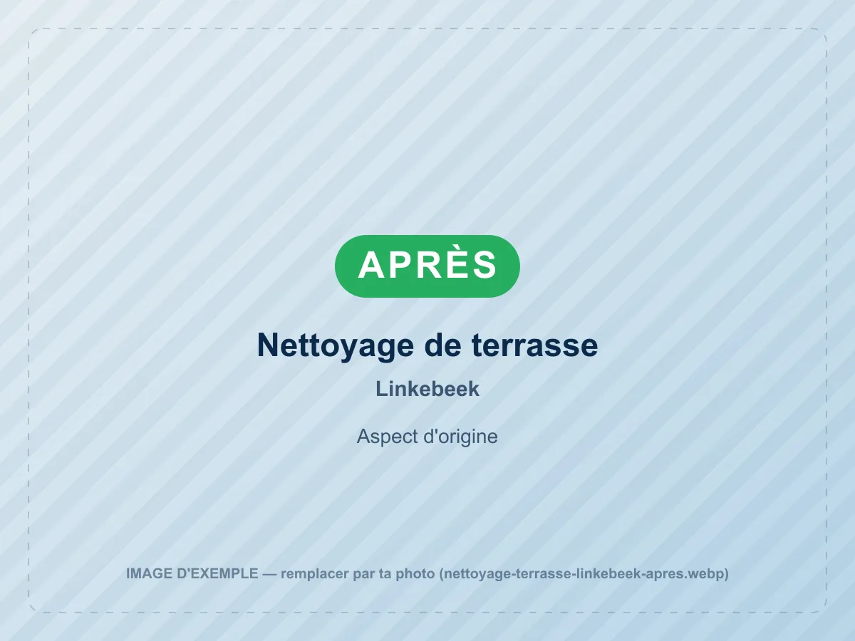 Nettoyage de terrasse après nettoyage haute pression à Linkebeek