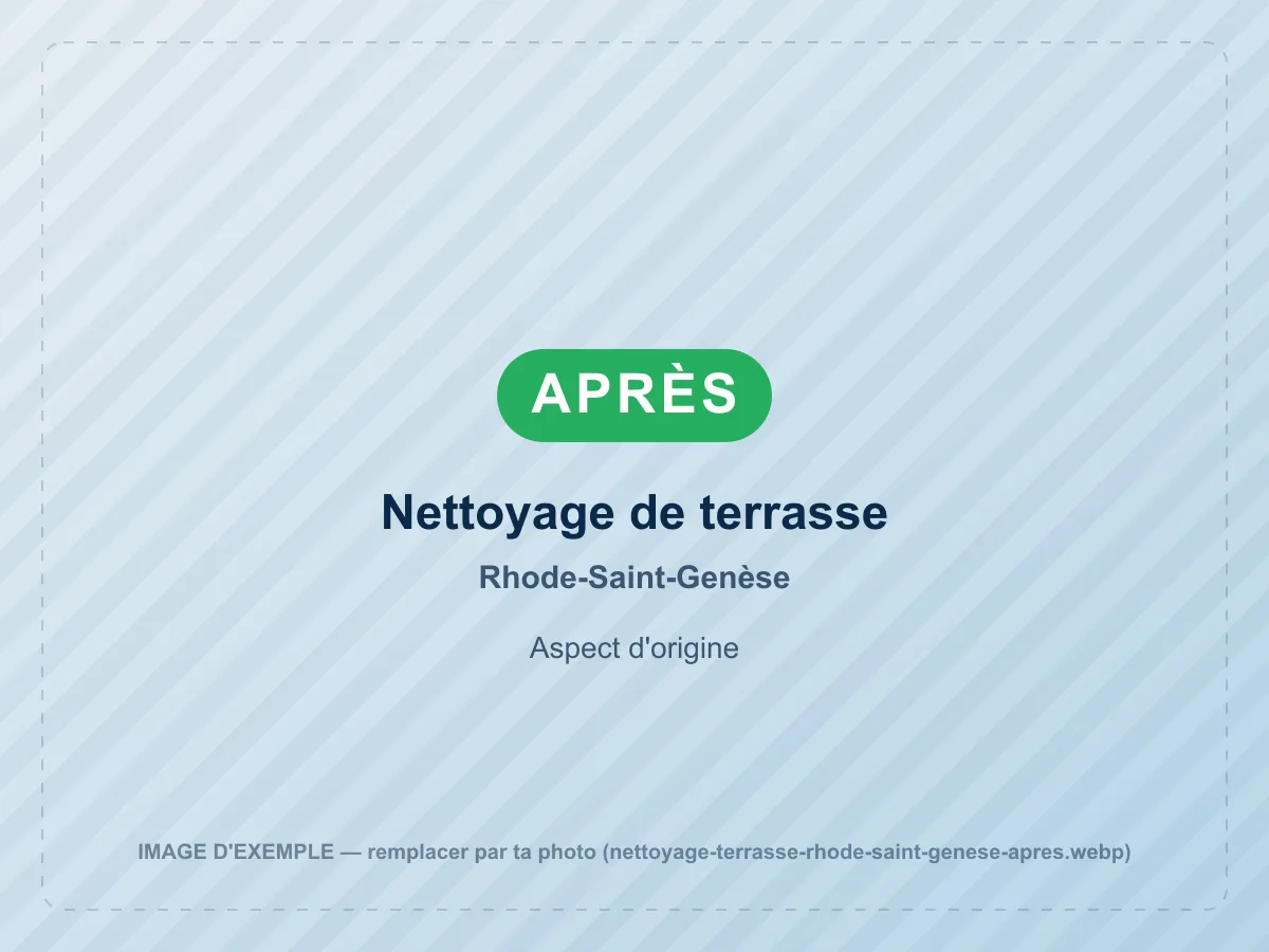 Nettoyage de terrasse après nettoyage haute pression à Rhode-Saint-Genèse