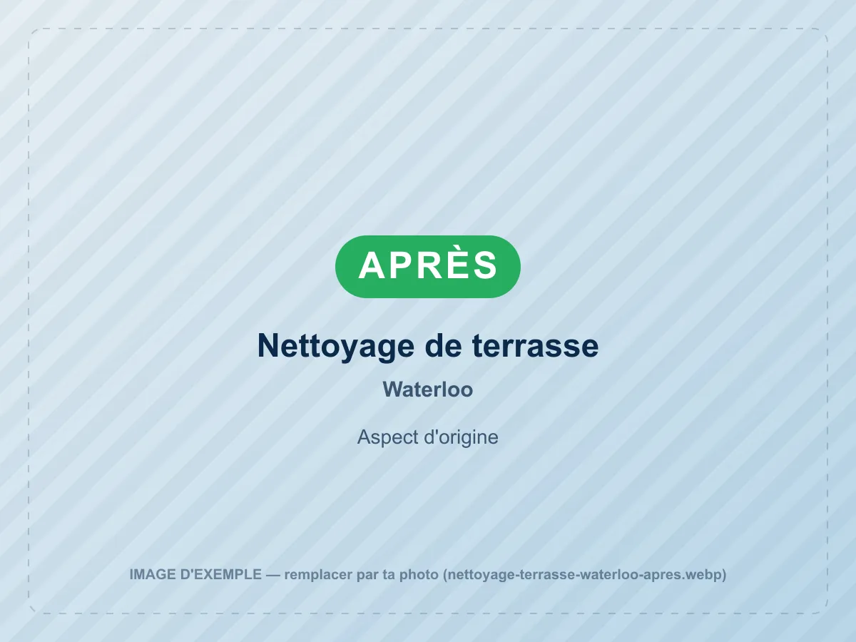 Nettoyage de terrasse après nettoyage haute pression à Waterloo