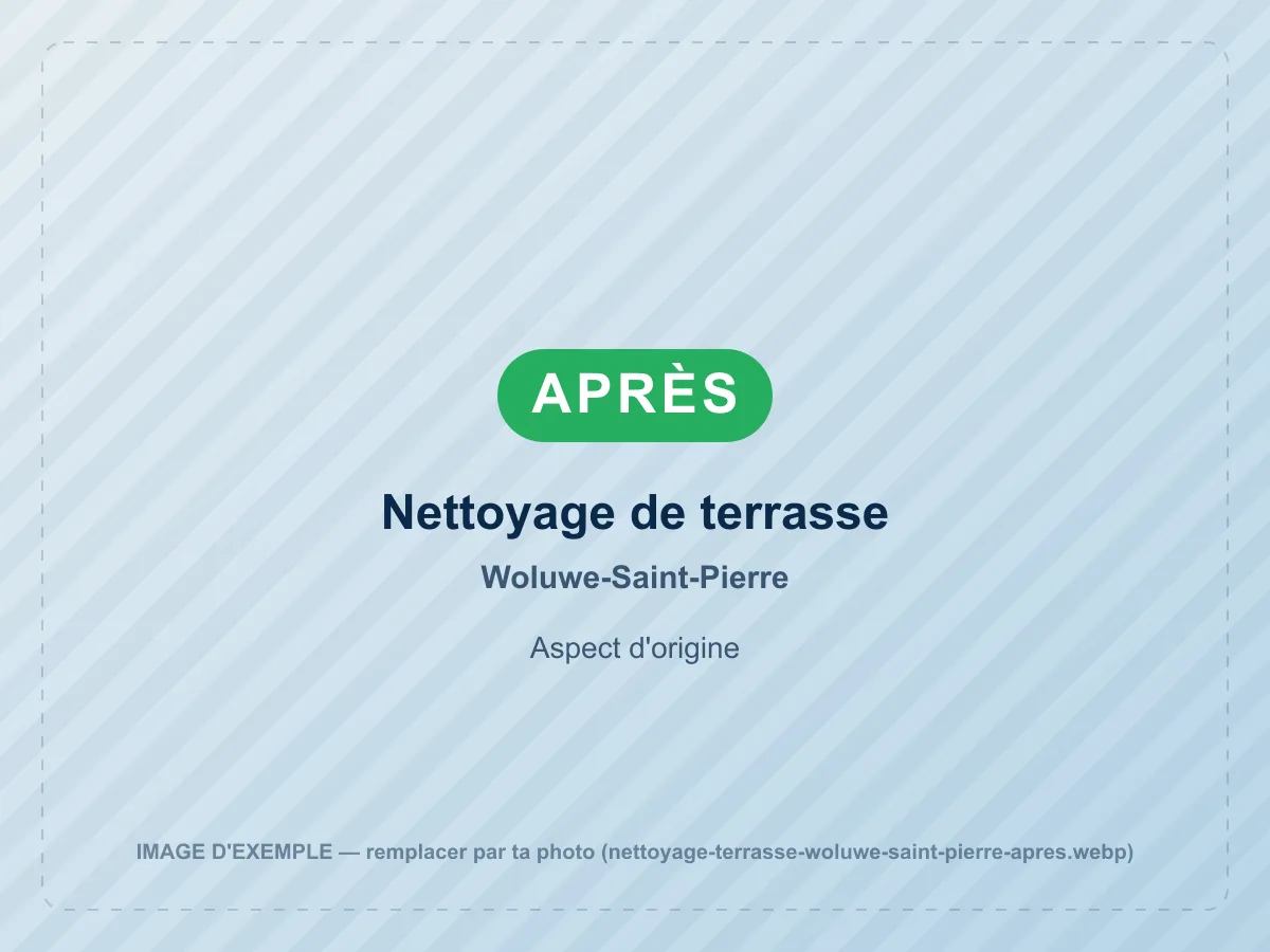 Nettoyage de terrasse après nettoyage haute pression à Woluwe-Saint-Pierre